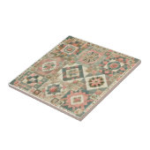 Rustikale Bauernstube Grüne Patchwork Quille Flora Fliese (Seite)