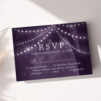 Rustikale Baum-Lichterkette Lila Hochzeit-RSVP