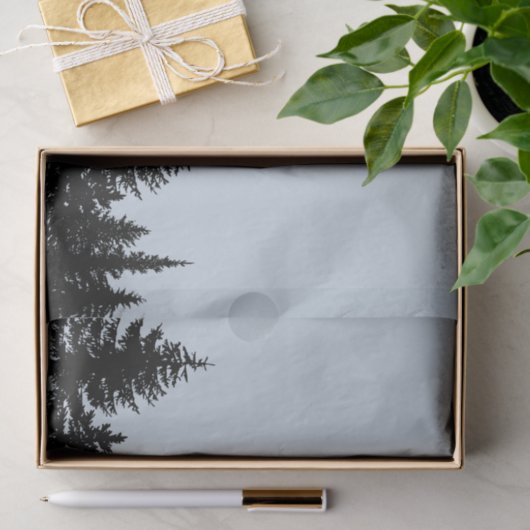 Rustikale Baum-Linie Silhouette Seidenpapier (Geschenk)