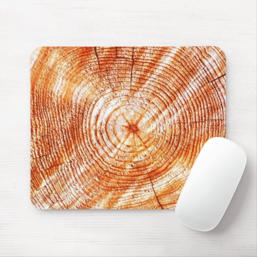 Rustikale Baum-Ring-hölzerne Entwurfs-Geschenke Mousepad (Mit Mouse)