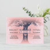 Rustikale Baum- und Streichellichter - Einladung (Stehend Vorderseite)