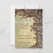 Rustikale Baum- und Streichellichter Hochzeit RSVP (Vorderseite)