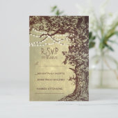 Rustikale Baum- und Streichellichter Hochzeit RSVP (Stehend Vorderseite)