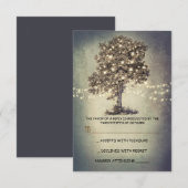 Rustikale Baum- und Streichellichter Hochzeit RSVP Karte (Vorne/Hinten)