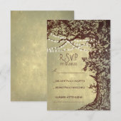 Rustikale Baum- und Streichellichter Hochzeit RSVP Karte (Vorne/Hinten)