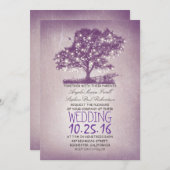 Rustikale Baum- und Streichellichter Hochzeitseinl Einladung (Vorne/Hinten)