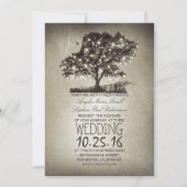 Rustikale Baum- und Streichellichter Hochzeitseinl Einladung (Vorderseite)