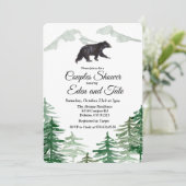 Rustikale Baumbärenpaare - Einladung (Stehend Vorderseite)