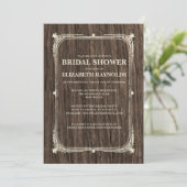 Rustikale Bäume Bark Bridal Dusche Einladungen (Stehend Vorderseite)