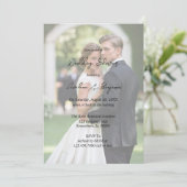 Rustikale Bäume Barke Herz Gradient Foto Hochzeit Einladung (Stehend Vorderseite)