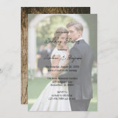 Rustikale Bäume Barke Herz Gradient Foto Hochzeit Einladung (Vorne/Hinten)