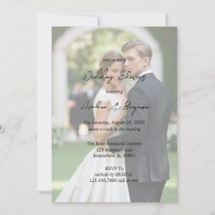 Rustikale Bäume Barke Herz Gradient Foto Hochzeit Einladung