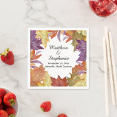 Rustikale Bäume Blätter Herbsthochzeit Brautparty Serviette (Beispiel)