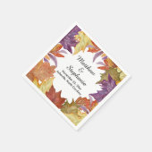 Rustikale Bäume Blätter Herbsthochzeit Brautparty Serviette (Ecke)