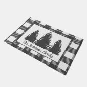 Rustikale Bäume & Buffalo Karo Kariert Fußmatte (Schrägansicht)