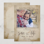 Rustikale Bäume, die wir Save the Date machen Einladung (Vorne/Hinten)