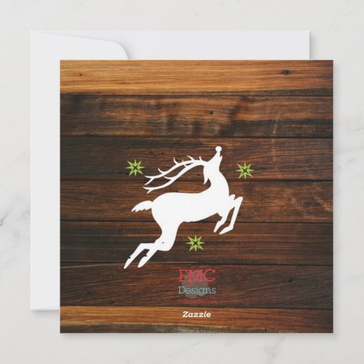 Rustikale Bäume Feiertagskarte (Rückseite)