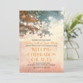 Rustikale Bäume & Liebesvögel Streichellichter Hoc Einladung (Stehend Vorderseite)