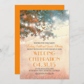 Rustikale Bäume & Liebesvögel Streichellichter Hoc Einladung (Vorne/Hinten)