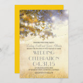 Rustikale Bäume & Liebesvögel Streichellichter Hoc Einladung (Vorne/Hinten)