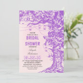 Rustikale Bäume & Mauerstuben Brautdusche Einladun Einladung (Stehend Vorderseite)