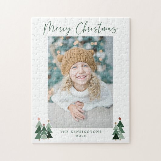 Rustikale Bäume Minimalistisch Modernes Foto Puzzle (Vertikal)