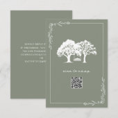 Rustikale Bäume Sage Green QR-Code Hochzeit RSVP Karte (Vorne/Hinten)
