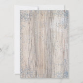 Rustikale Bäume schneesichere Winterwaldhochzeit Einladung (Rückseite)