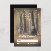 Rustikale Bäume & String Lights Hochzeit RSVP (Vorne/Hinten)