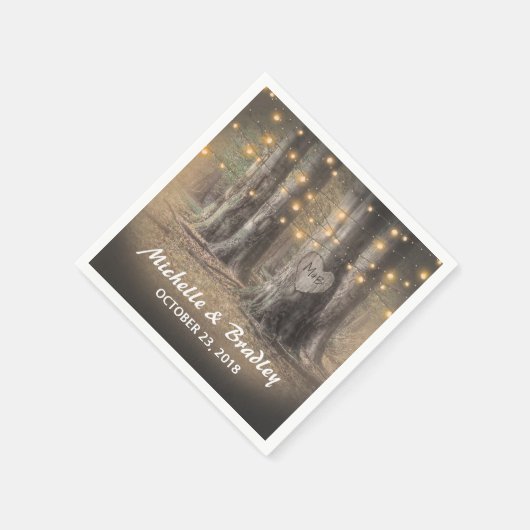 Rustikale Bäume und Lichter Serviette (Ecke)