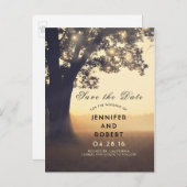 Rustikale Bäume und Lichter - Sommerfelder Save th Ankündigungspostkarte (Vorne/Hinten)