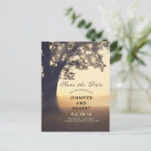 Rustikale Bäume und Lichter - Sommerfelder Save th Ankündigungspostkarte (Stehend Vorderseite)