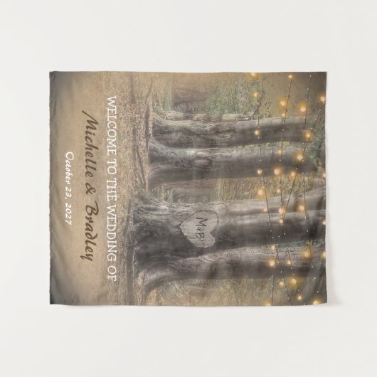 Rustikale Bäume und Lichter Wandteppich (Vorderseite (Horizontal))