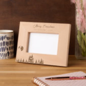 Rustikale Bäume und Mond Frohen Weihnachtsurlaub Geätzte Rahmen (Links)