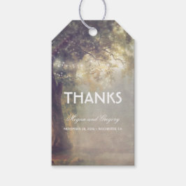 Rustikale Bäume und String Lights Dreamy Wedding Geschenkanhänger