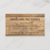 Rustikale Bäume Visitenkarte (Rückseite)