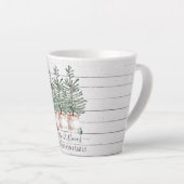 Rustikale Bäume Weihnachtsfeiertag Latte Tasse (Rechte Ecke)