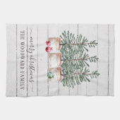 Rustikale Bäume Weihnachtsküche Handtücher (Horizontal)