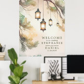 Rustikale Baumhütte Botanische Laternenleuchten Ho Poster (Heimbüro)