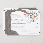 Rustikale Baumkoralle und Lila Einladungen für Hoc (Vorne/Hinten)