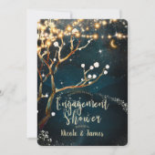 Rustikale Baumleuchten Starry Night Verlobung Dusc Einladung (Vorderseite)