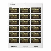 Rustikale Baumleuchten und blinkende Leuchten trag Adressaufkleber (Vorne)