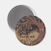 Rustikale Baumpyrografie Save the Date Gastgeschen Magnet (Vorderseite/Rückseite)