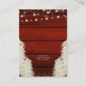 Rustikale Baumreihenleuchten für Baby Begleitkarte (Rückseite)