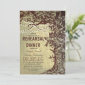 Rustikale Baumreihenleuchten Probe Dinner Einladung (Stehend Vorderseite)