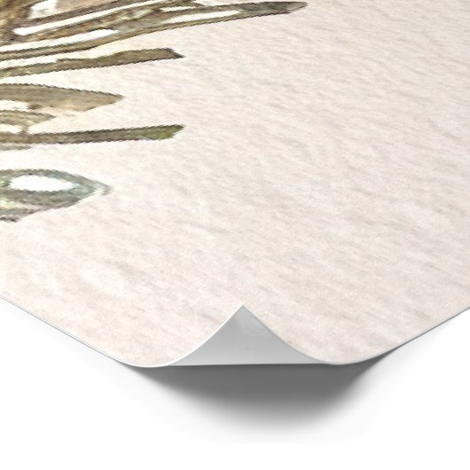 Rustikale Baumrinde Botanische Laternenbeleuchtung Poster (Ecke)