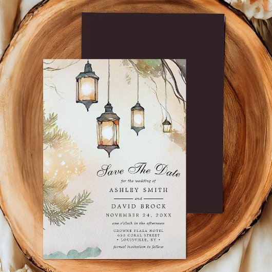Rustikale Baumrinde Botanische Laternenleuchten Sa Save The Date