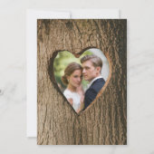 Rustikale Baumrinde Hochzeit Foto Probe Abendessen Einladung (Rückseite)