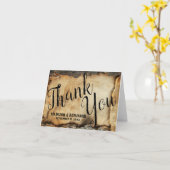 Rustikale Baumrinde Vintages Pergamentpapier Hochz Karte (Gelbe Blume)