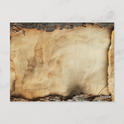 Rustikale Baumrinde Vintages Pergamentpapier Hochz Postkarte (Rückseite)